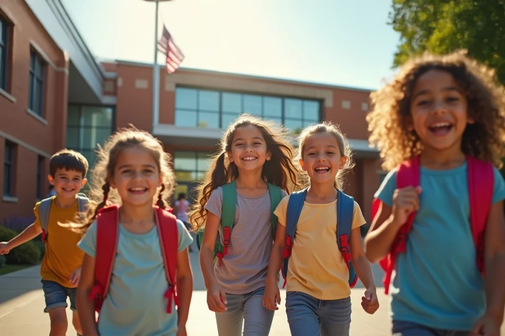 crianças em escola nos Estados Unidos