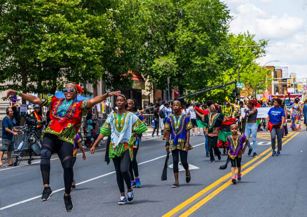 Juneteenth parada em Philadelphia, 2019.